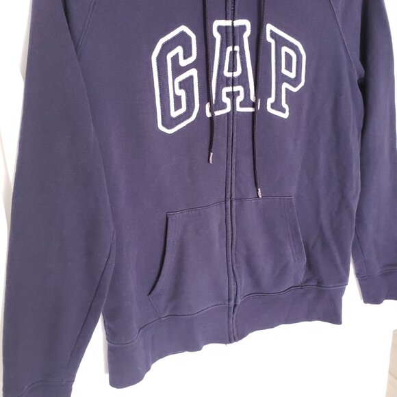 Gap Navy Blue Long Sleeve Hoodie Zip Up Sweater With Pockets Size M - Picture 3 of 13